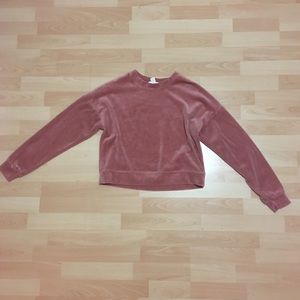cropped velvet long sleeve